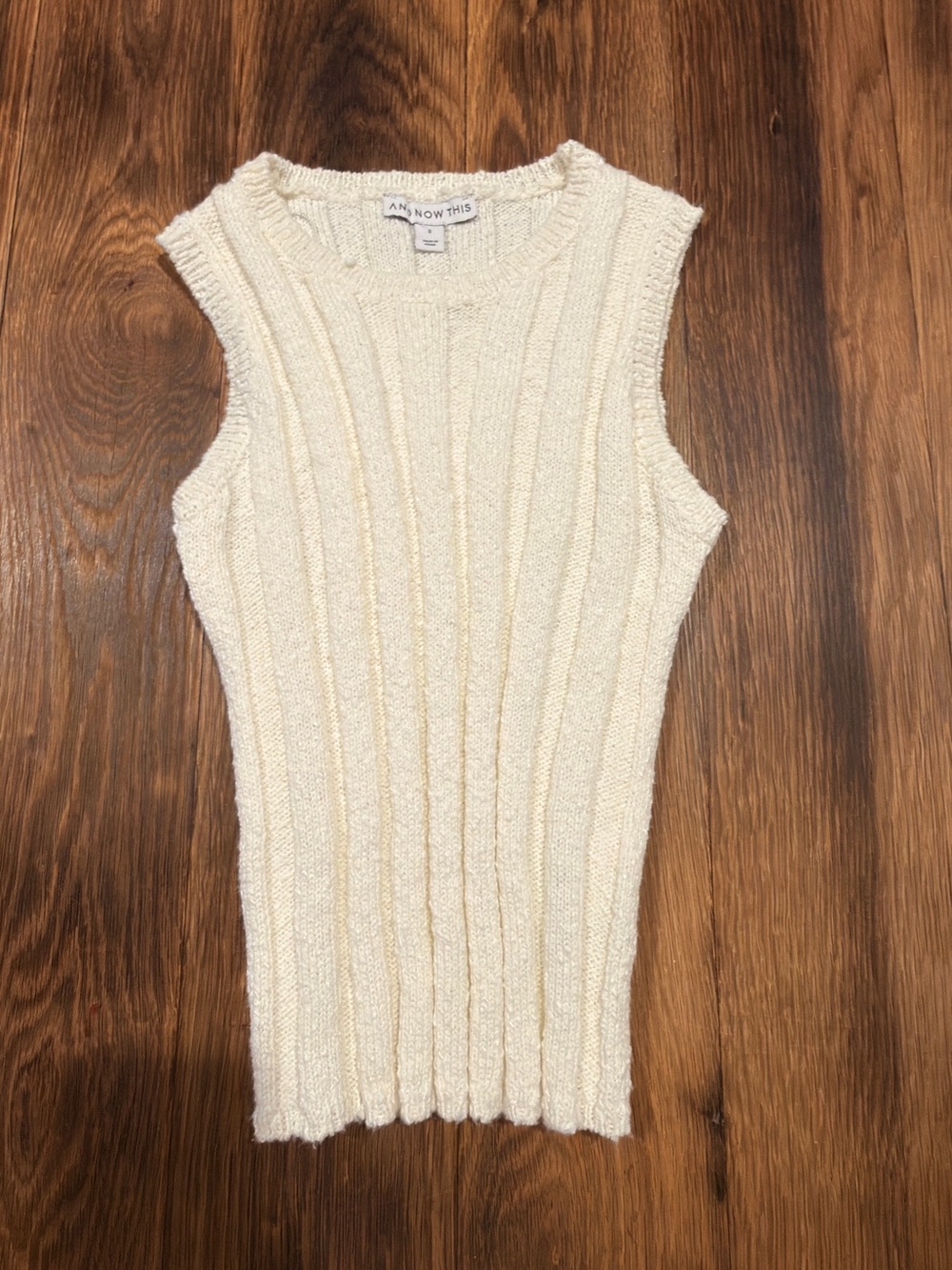 NWOT And Now This Cream Ribbed Sleeveless Knit Tank